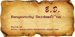 Benyovszky Dezdemóna névjegykártya